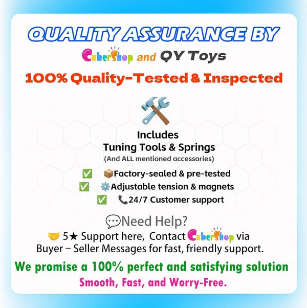 CuberShop QY X Man Tornado V4 M Pioneer Revêtement UV (avec MagLev réglable), 2024 Top Config. Cube de vitesse magnétique 3x3, positionnement des bords 3 mag, super lisse et rapide, chiffon magique