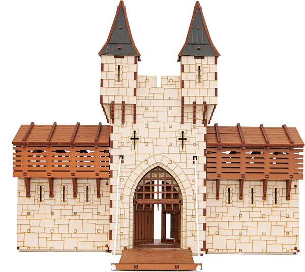 I Built It Barbican S – Castle Gatehouse – Puzzle en bois 3D – Kit de construction de modèle à l'échelle de 28 mm pour adultes et enfants, jouet éducatif, cadeau créatif, activité familiale amusante,