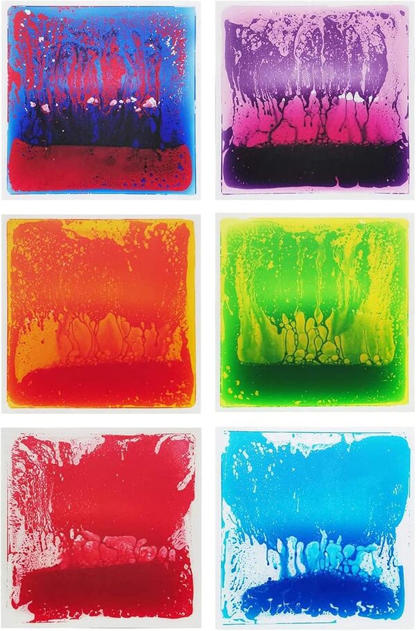 Art3d Tapis d'exercice Sensoriel à 6 Carreaux Multicolores avec Revêtement Liquide, Tapis de Jeu pour Enfants, 1,5m²