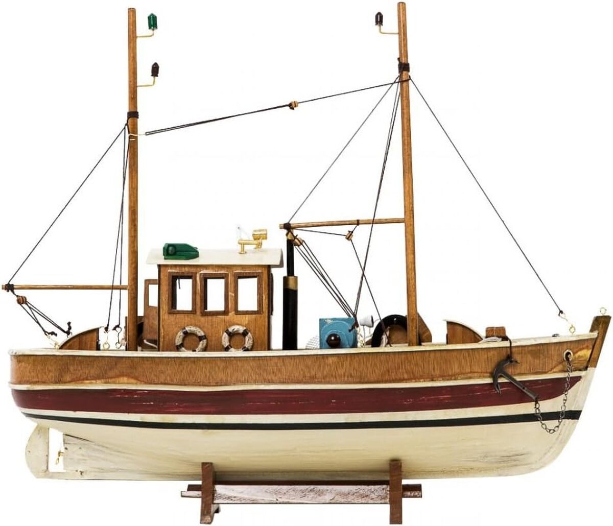 Avis : aubaho maquette de navire de pêche bois 45 cm