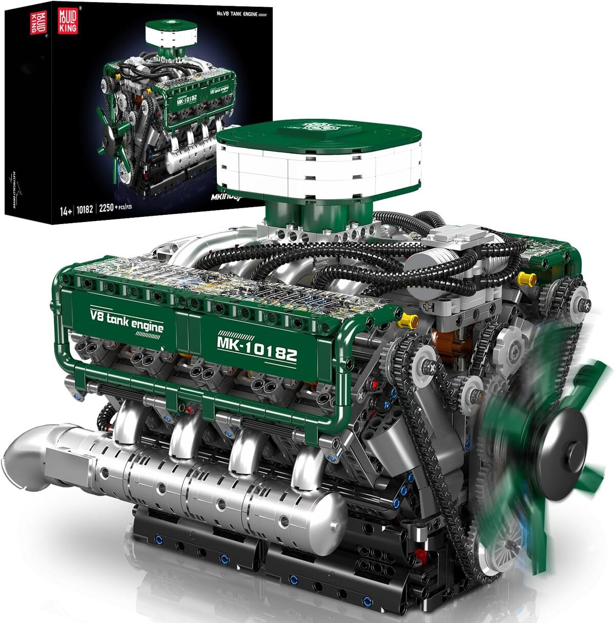 Test du kit Mould King V8 : moteur double turbo en 2250 pièces