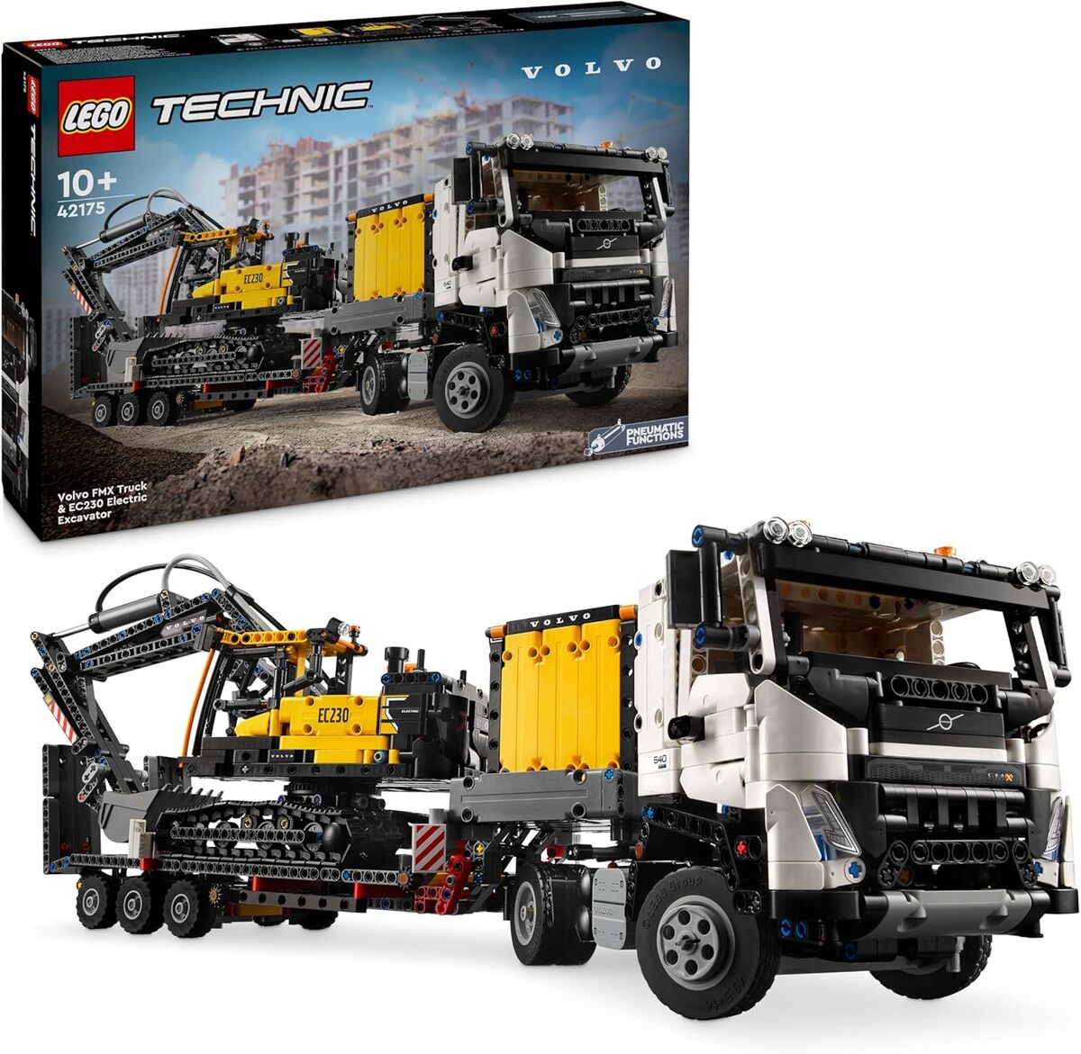 Test : lEGO Technic camion Volvo FMX et pelleteuse électrique EC230 42175