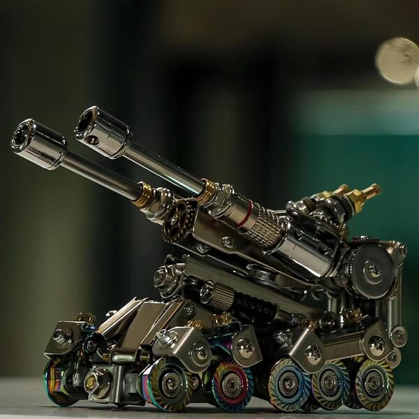 ZUNPINSPACE Kit de modélisme 3D en métal avec réservoir mécanique 3D - Puzzle en métal à faire soi-même - Kit d'assemblage en métal 3D - Cadeau pour homme haut de gamme