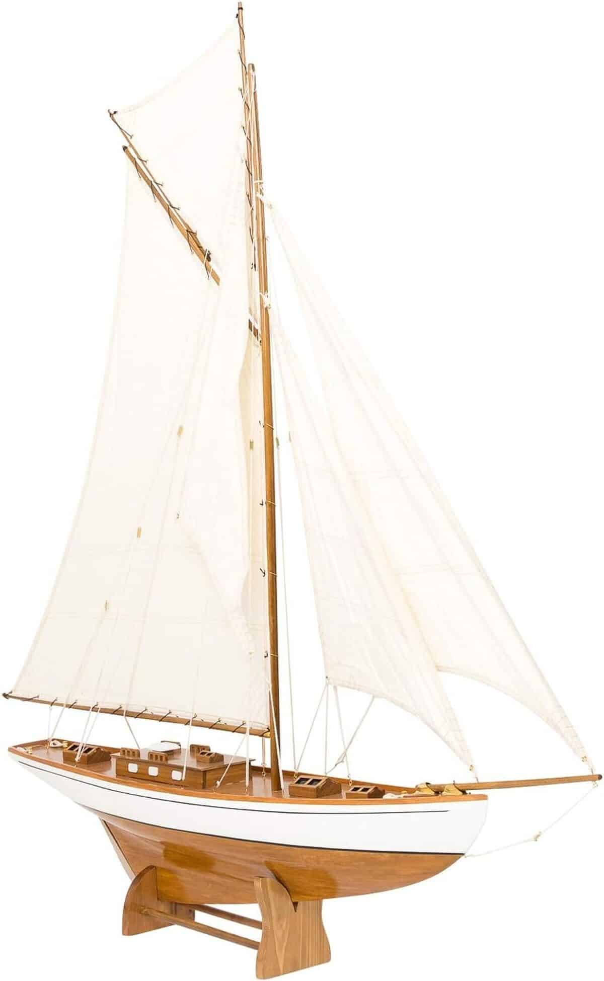 Test : aubaho maquette voilier yacht en bois 135 cm