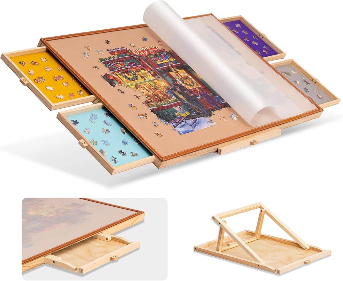 Test de la table de puzzle Tektalk avec support réglable et housse amovible