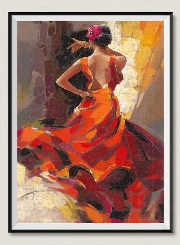 Puzzle Adulte 6000 pièces Peinture à l'huile Robe Rouge Femme Jouet Puzzle Relaxant