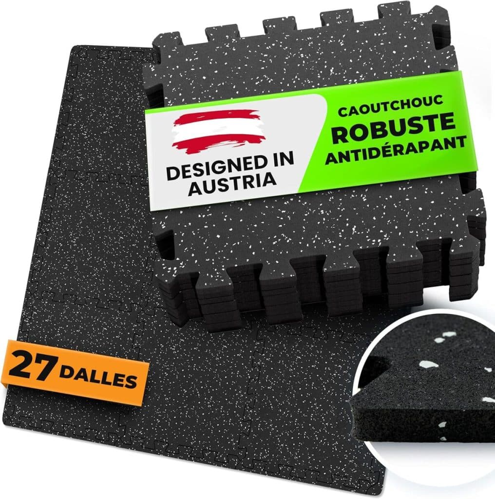 Test du tapis de protection de sol en mousse : lot de 3 dalles pour gym et musculation