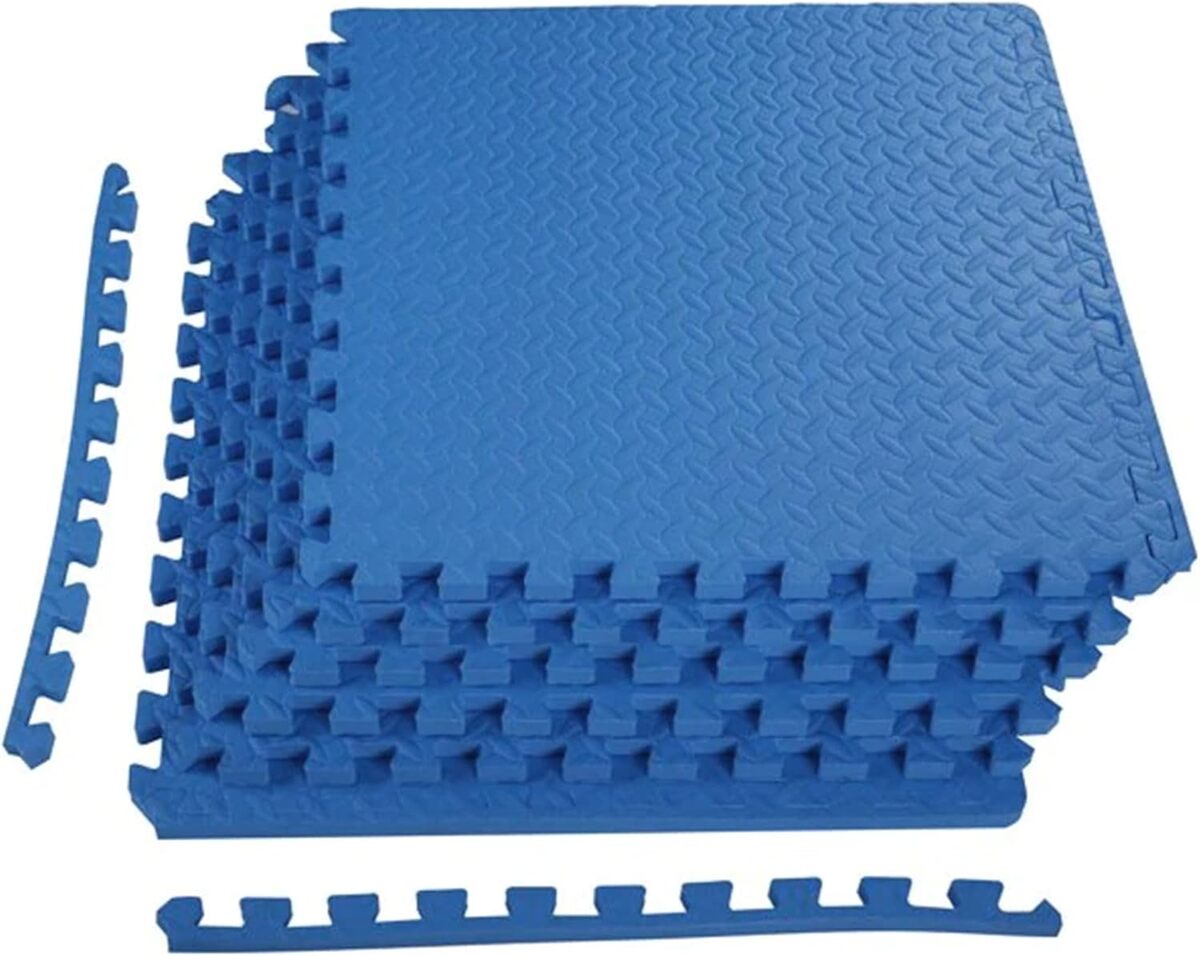 Tapis puzzle Fitness - Tapis de sol - 4 pièces - 120 x 120 cm - Noir IVOL | Decathlon
