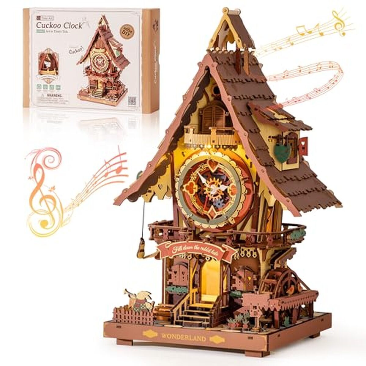 Avis sur l'horloge à coucou 3D en bois Robotime LC901C : élégance vintage