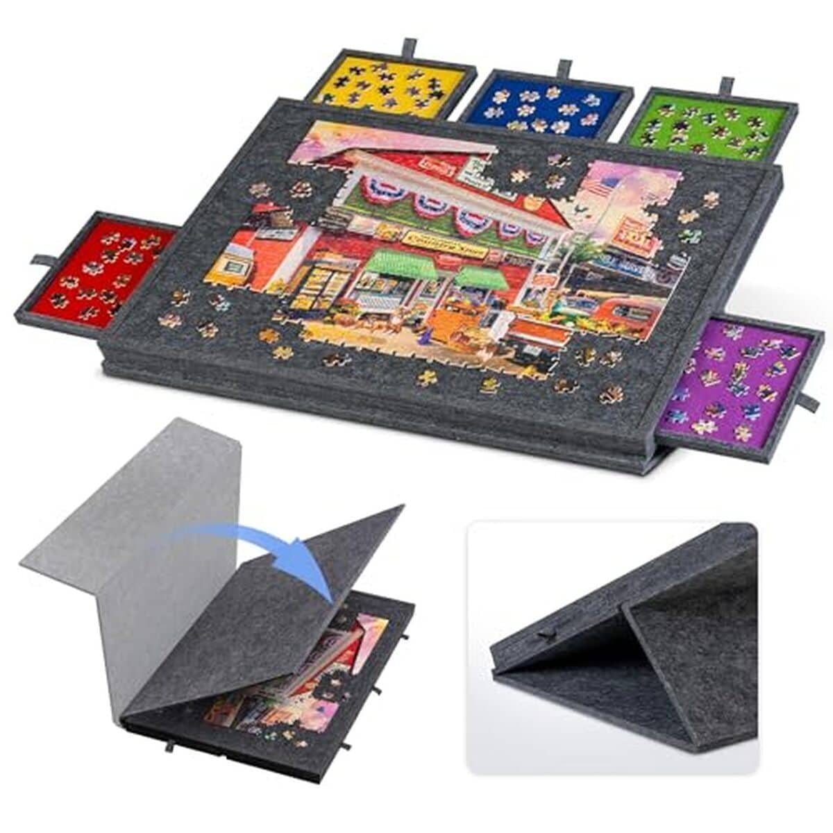 Test de la planche de puzzle inclinable Lavievert 2 en 1 : support pratique avec tiroirs