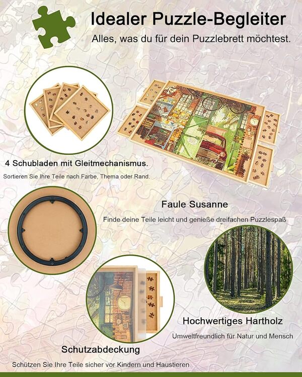 Découvrez notre avis détaillé sur la planche à puzzle Truwheelz de 1500 pièces : un test approfondi de ses fonctionnalités innovantes, avec des tiroirs pratiques pour optimiser votre expérience de jeu.