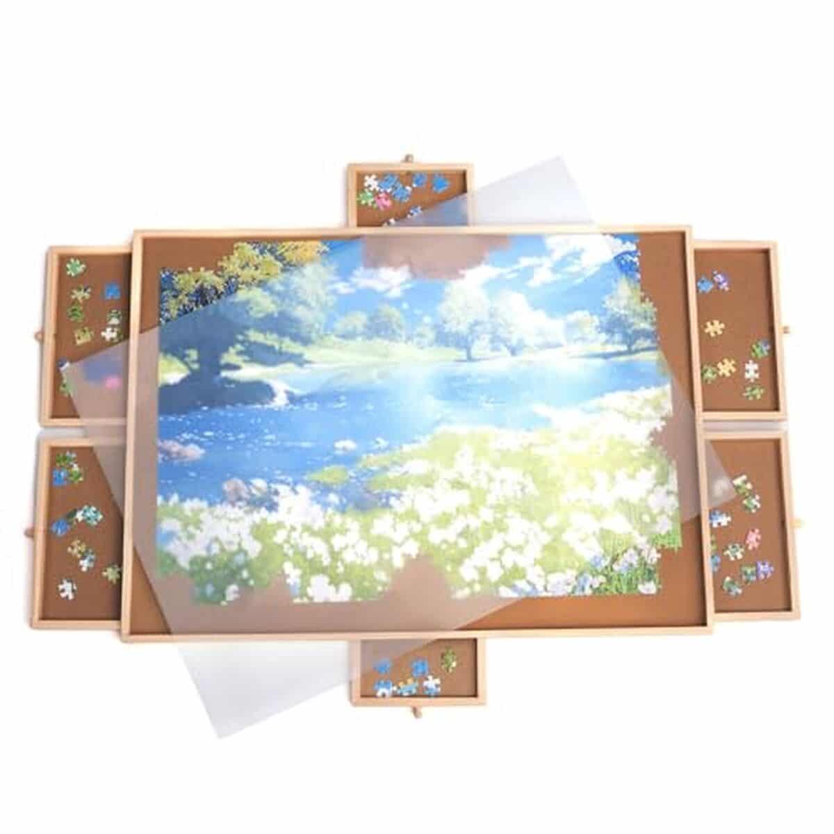 Test du plateau puzzle Flinq : efficacité et organisation avec 6 tiroirs et bacs de tri