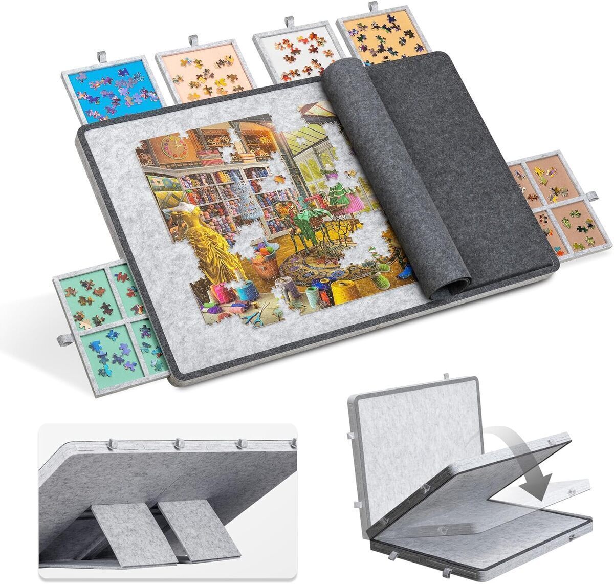 Test : planche à puzzle inclinable Jigpal 1500 pièces avec 6 tiroirs et chevalet