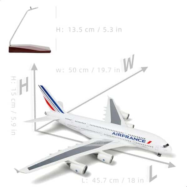 Découvrez le kit du modèle d'avion QIYUMOKE A380 18 pouces : un bijou de collection avec des détails réalistes et une qualité impressionnante pour les passionnés d'aviation