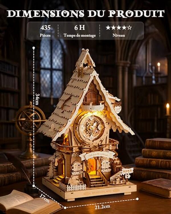 Découvrez notre test complet du puzzle 3D horloge à coucou ROKR LC901 : maquette en bois à construire avec mécanisme fonctionnel et instructions détaillées. 