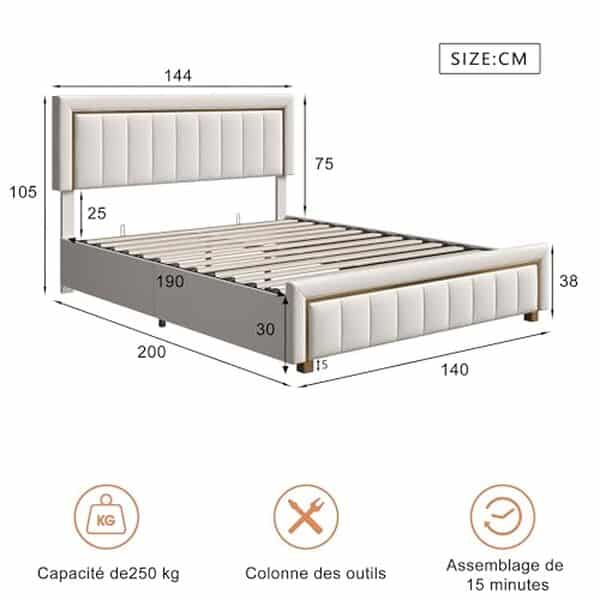Découvrez notre avis complet sur le lit NMCXO avec coffre hydraulique : design épuré, fonctionnalité optimale et confort pour votre chambre. 